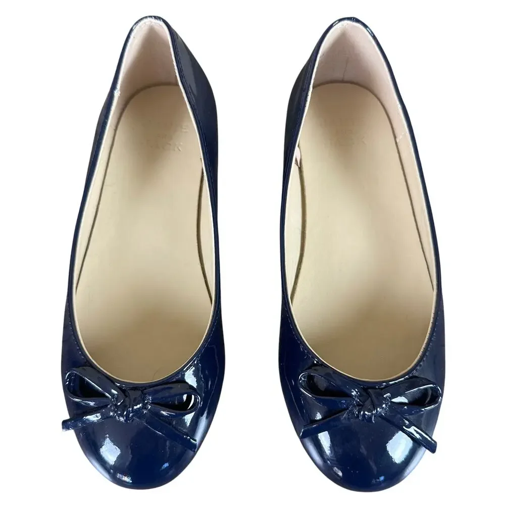 Janie and Jack Patent Ballet Flat in Merchant Marine Navy, Size 13